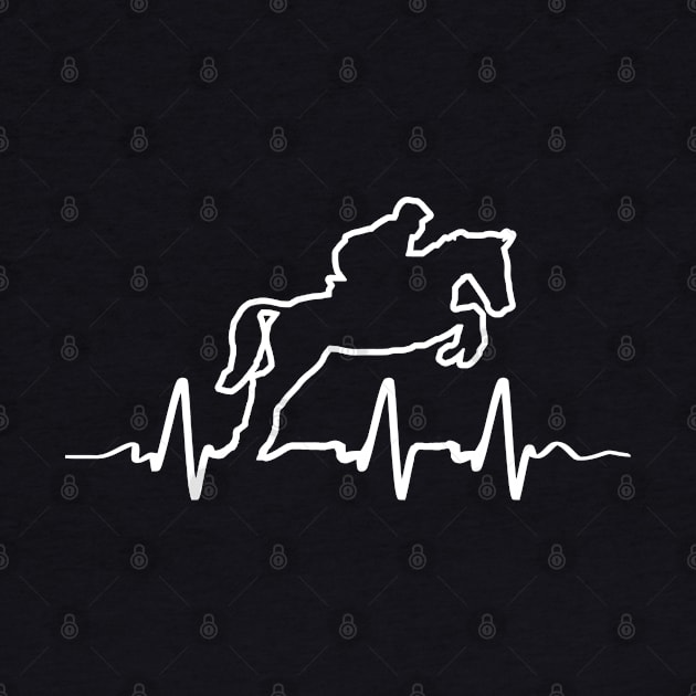 EKG Love Horse Jumping Equestrian Heartbeat Pulse Line by TeeCreations